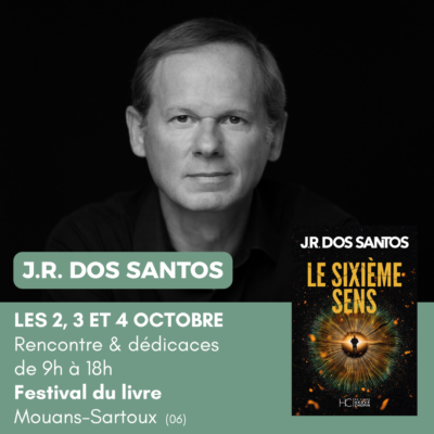 J.R. dos Santos au Festival du livre de Mouans-Sartoux du 2 au 4 octobre